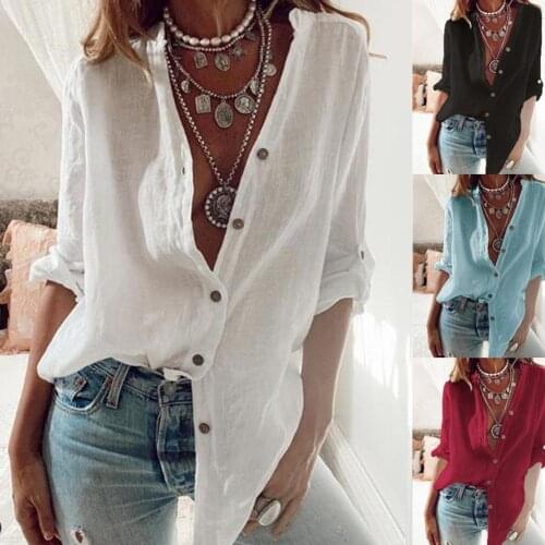 Spring Women Chiffon Shirt Korean Fashion Long Sleeve White Shirts Solid Color Stand Collar Single-breasted Office Shirt Blouse