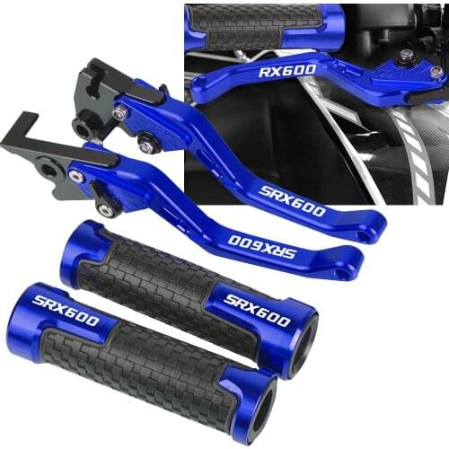 With SRX600 logo Motorcycle Adjustable Brake Clutch Levers Handlebar Grips Handle Set For YAMAHA SRX600 1986-1989 1987 SRX 600