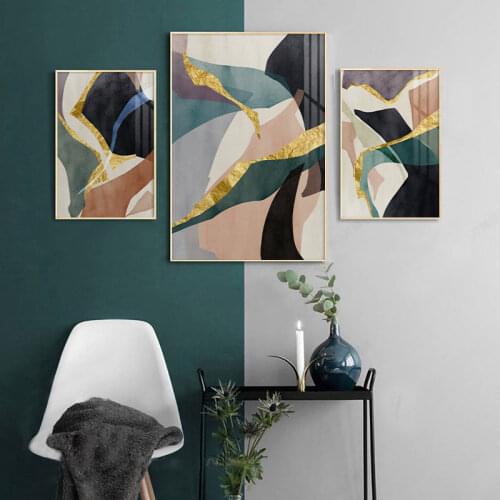 Nordic Posters And Prints Golden Marble Texture Minimalist Abstract Wall Art Canvas Painting Wall Pictures For Living Room Decor