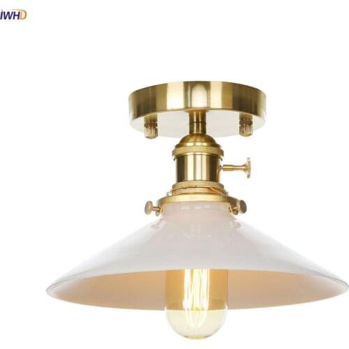 IWHD Modern White Glass LED Ceiling Light Fixtures Living Room Porch Balcony Japan Nordic Copper Ceiling Lamp Lampara Techo