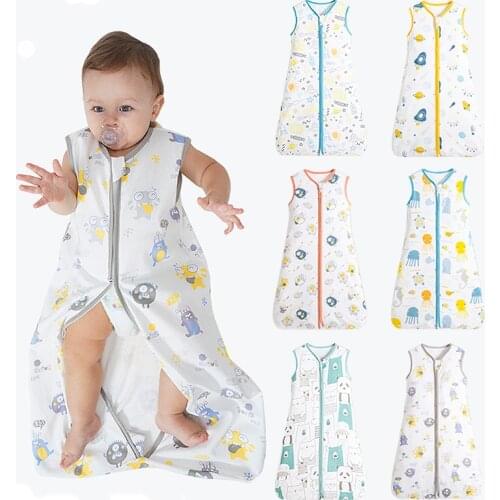 Baby Summer Sleeping Bag Newborn Sleepsacks with Zipper Boys Girls Sleeveless Slaapzak Anti-kick Quilt Saco De Dormir Para Bebe
