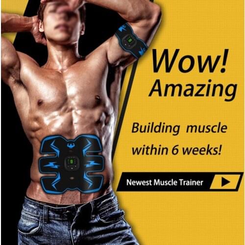 Muscle Stimulator Trainer Smart Fitness Stimulator Body AbdominalTraining Shaping Slimming Belt Unisex Stickers Massager