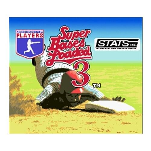Super Bases Loaded 3 - License to Steal 16 bit Big Gray Game Card For NTSC Game Player Drop Shipping
