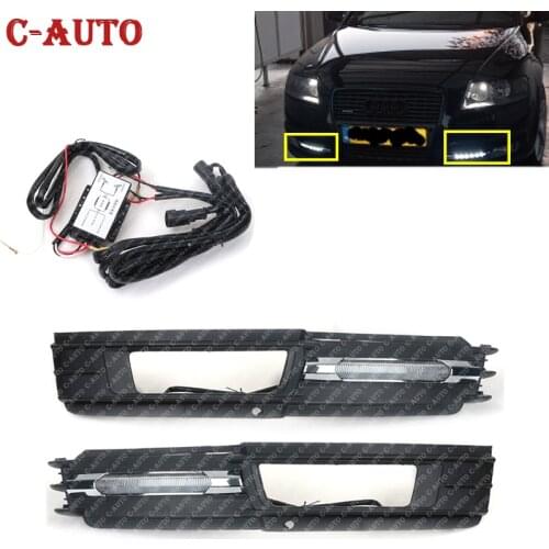 Car LED Car Fog Lamp Grille With LED DRL Daytime Running Lights With Wire Of Harness For Audi A6 C6 2009 2010 2011 Car-styling