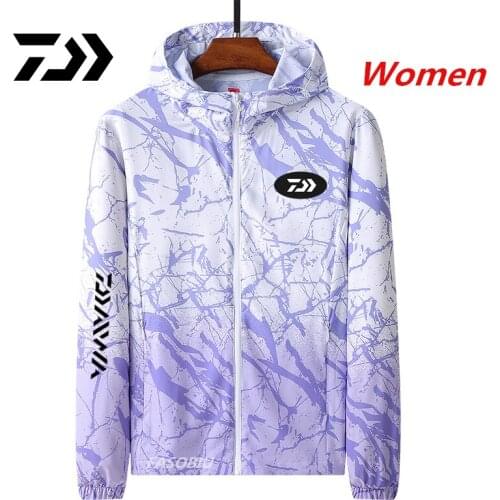 Daiwa Outdoor Sun Protection Clothing Womens Spring Summer Fishing shirts UV Protection Sports Windbreaker Thin Fishing Jacket