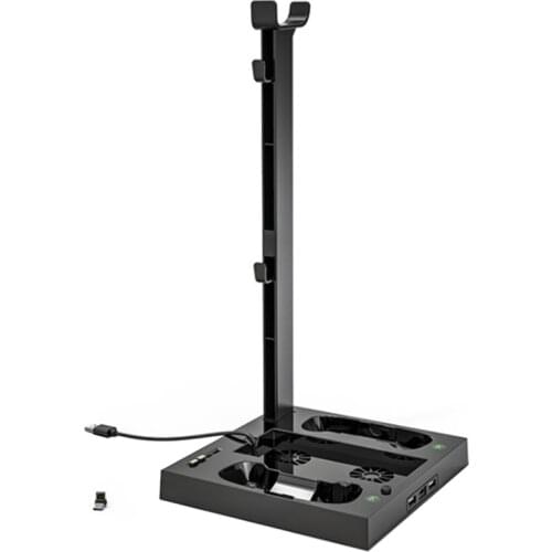 Vertical Charger Stand with Cooling Fan for Series S Consoles and Controllers Headset Stand for XSS