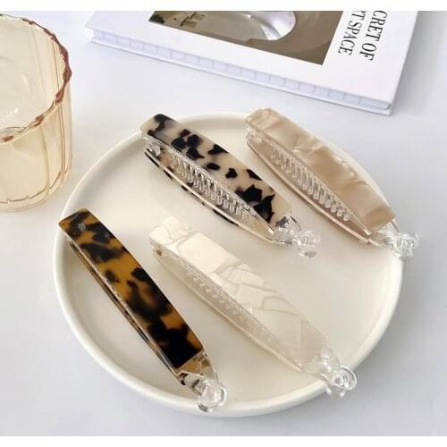 Acetate Leopard Transparent Banana Hair Claws For Women Girls Hairpins Headwear Barrettes Hair Clips Hair Accessories 2021 New