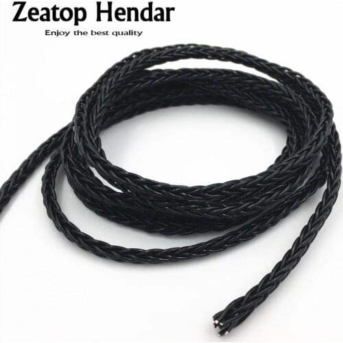 1Pcs Black 6N 8 Cores Earphone Cable Extreme Soft HIFI DIY Repair Headphone Audio Wire Pure Single Crystal Copper 1.5M 5M