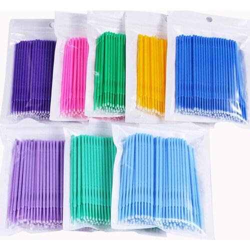 100PCS/Pack Microbrushes for Eyelash Extension Makeup Brushes Swab Disposable Individual Applicators Mascara Eyelashes Brushes