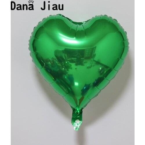 18inch green heart Foil Balloon wedding happy Birthday Party Decoration Air Balloons holiday event inflate Baloon toy