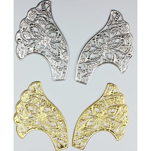 5pairs Filigree flower Wraps Metal Charms For Embellishment Scrapbook DIY Jewelry Metal Craft Wraps