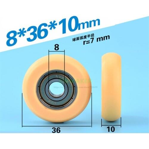 8*36*10mm M6*36*10mm M8 608ZZ plastic bearing pulley, nylon PA66 polyformaldehyde POM, drawer / track guide wheel roller