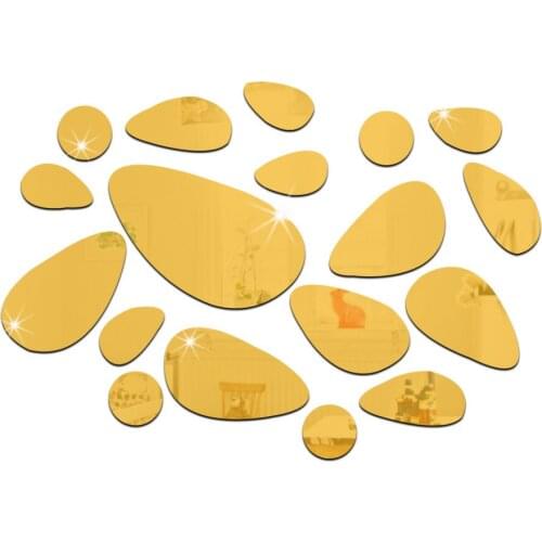 Cobblestone Shaped Acrylic Mirror Wall Stickers Bedroom Living Room Decor Home Decoration Accessories