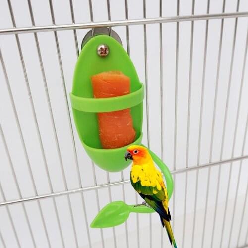Parrot Feeder with Standing Rack Fruit Vegetable Holder Plastic Hanging Food Container Cage Accessories