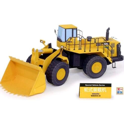 Forklift Loading Mechanical Engineering Vehicle 3D Paper Model Student Handmade Course DIY Automobile Origami Toy Paper Model