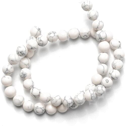 Wholesale Natural White Turquoises Stone Beads 4mm 6mm 8mm 10mm 12mm for Jewelry Making Necklace Bracelet Earrings DIY