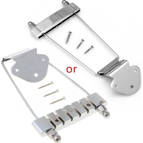 Chrome 6 String Guitar Tailpiece Trapeze Silvery Open Frame For Archtop Guitar E56D