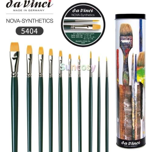 Da Vinci Oil and Acrylic Painting olpinsel Gift Tin Nova Giftset Series 5404, Set of 10 Brushes Synthetic Fibre