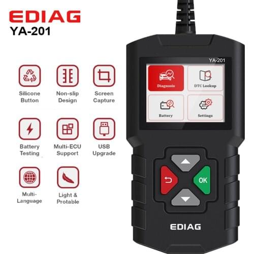 Ediag YA201 Full OBDII/EOBD Code Reader graph datastream save/playback real 16Pin OBD2 Diagnostic Tool Free Update PK AL319