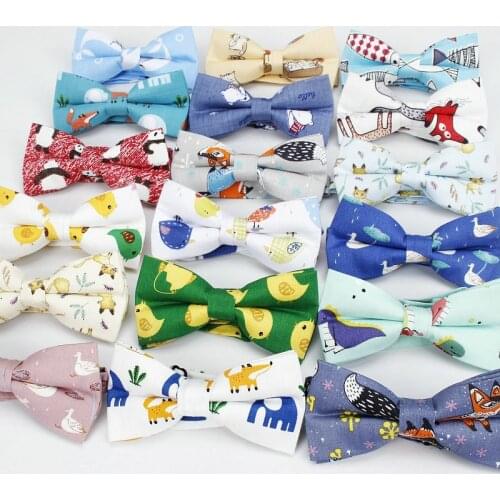 Cotton Mens Animal Bowtie Casual Shirts Bow tie For Men Women Bowknot Adults Bear Print Cartoon Bow Ties Cravats Cats Bowties