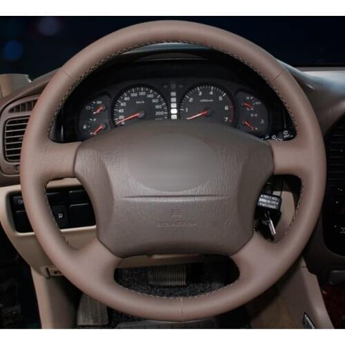 Black faux leather steering wheel cover for Toyota Land Cruiser Prado 120 Tacoma 4Runner Hilux Highlander Sequoia