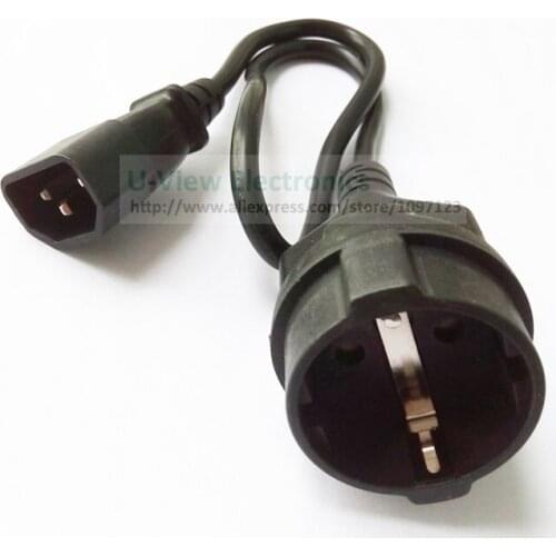 NCHTEK UPS/PDU Power Cord, IEC 320 C14 3Pin Male to CEE 7/7 European SCHUKO Socket Female Adapter Cable 50CM/Free Shipping/1PCS