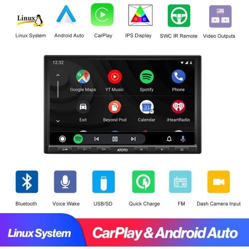 Car Radio 1 DIN Multimedia Player CarPlay & Android Auto Car Stereo Bluetooth Phone Mirroring (AutoLink) Live Rearview F7G1A8PE