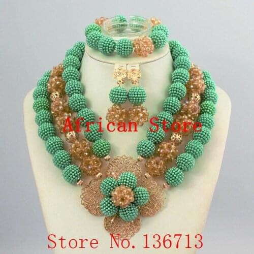 Hot 2016 Red Nigerian Wedding African Beads Jewelry Set Bridal Jewelry Neckalce Sets Free Shipping 924-5