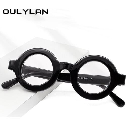 Oulylan Small Round Glasses Blue Light Blocking Eyewear Men Women Computer Optical Eyeglasses Brand Designer Leopard
