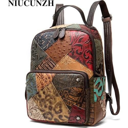NICUNZH Women Fashion Backpack Travel Backpack Large Capacity mochila School Leather Back Pack Bag For Women Laptop Shopping Bag