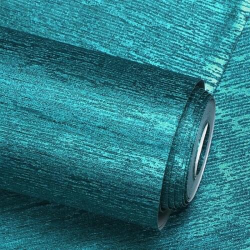 Modern Nordic Style Peacock Blue Solid Color Plain Wall Paper For Living Room Bedroom PVC Waterproof Wallpaper Roll Home Decor
