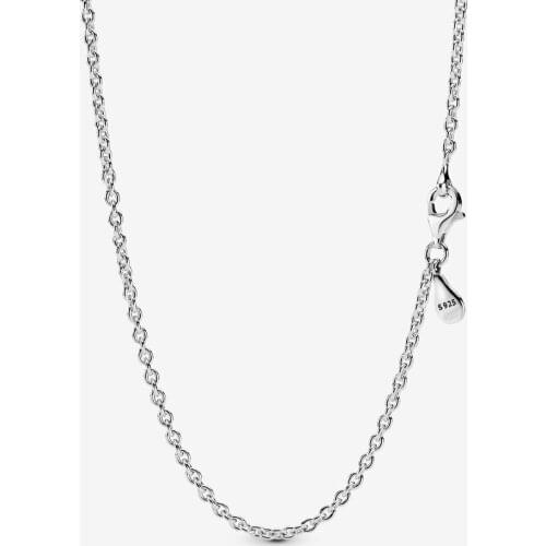 Genuine 925 Sterling Silver Cable Chain Necklace for Women Fine Jewelry Necklaces & Pendants Colgantes Collier Femme