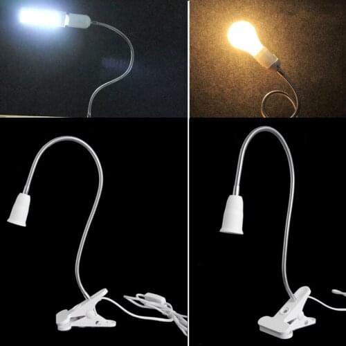 E27 30cm AC 85-265V Flexible Clip on Switch LED Lamp Holder Socket Power Cable