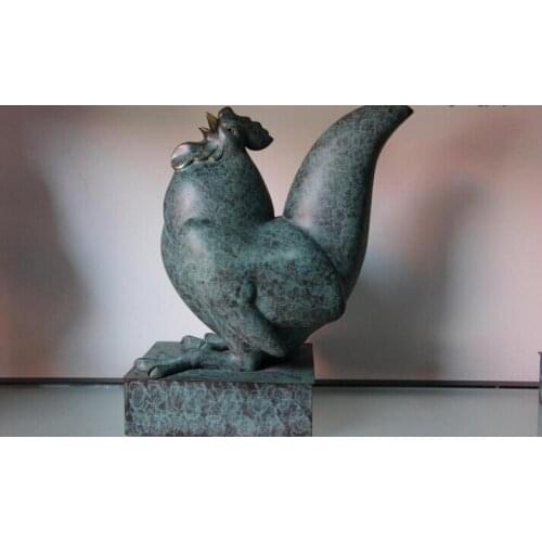 Song voge gem S0673 Furniture Decoration Bronze Copper Abstract Chicken rooster cock Art Sculpture