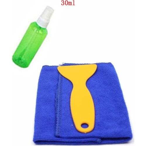 Car Dent Remover Plastic Scraper To Remove Glue From Car Body With Rag Alcohol Bottle For Removing The Silicon