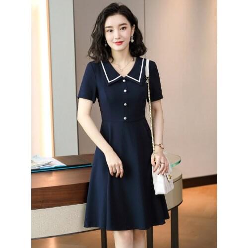 Summer Short Sleeve Elegant Slim Hips Dresses for Women Business Work Wear Spring Summmer Beauty Salon Vestidos Dress