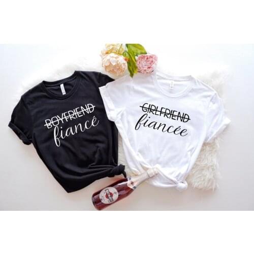 Girlfriend Fiancee Boyfriend Fiance Matching Couples Shirt Aesthetic Female 100%Cotton O Neck shirt Casual Short Sleeve Top Tees