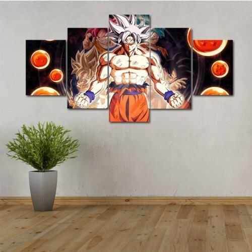 Dragon Ball 5Panel Anime Character Gift Saiyan Modular Wall Art Poster Picture Painting Home Decoration Living Room Decor Cudros
