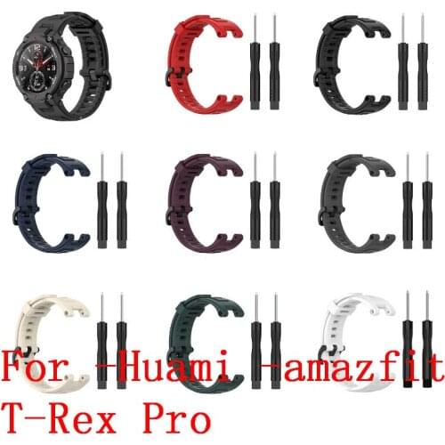 Strap Silicone Bracelet For -amazfit T-rex Trex Pro Trex ProSmart Watch Replacement Wristband Watchband Accessories