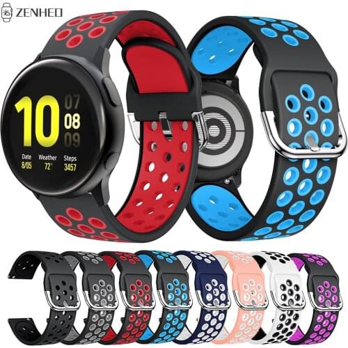 20mm Silicone Strap for Samsung Galaxy Watch Active 2 40mm 44mm/Galaxy Watch 42mm Sport Wrist Band for Samsung Gear S2 Watchband