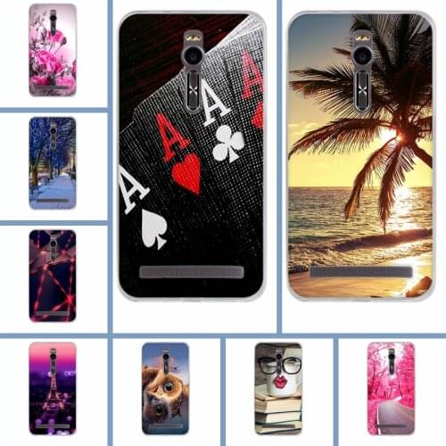 Luxury Phone Cases for Asus Zenfone2 ZE550ML Z00AD ZE551ML Zenfone 2 5.5inch Phone Bags Back Cover Cut Flower Silicone Skin