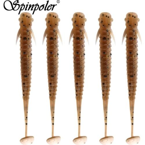 Spinpoler 5.5cm/8cm Silicone Artificial Double Color Shad Swimbait Soft Fishing Lure Fake Fish Bait Wobbler Sea Jig Head Pesca
