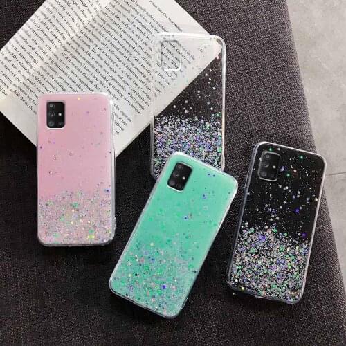 For Smasung M51 Cases Silicon Glittter Fundas Samsung A51 A71 A42 A21S A31 A41 M31S A02S A11 A12 A72 M30 M01 A01 Core M21 Covers