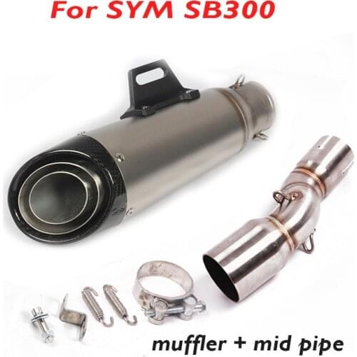 Motorcycle Exhaust Pipe Muffler System Middle Connection Link Pipe Slip on SB300 Pipe for SYM SB300