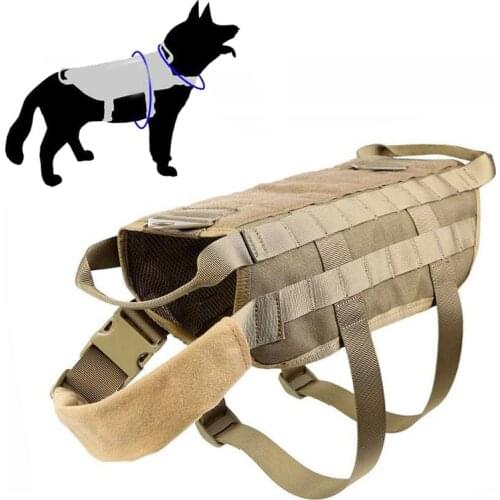 Tactical Service Dog Vest Training Hunting Molle Vest Nylon Outdoor Police Military Patrol Dog Pet Waterproof Harness Clothes