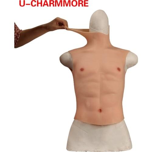 U-CHARMMORE Artificial Simulation breast forms Abdominal muscle boobs Fake Chest crossdresser silicone Belly Macho cosplayers