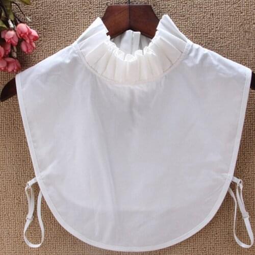 YSMILE Y Fashion Solid Women Fake Collar Female High Quality Swee Office Lady Stand Lotus Leaf Lace Decorative Removable Collar