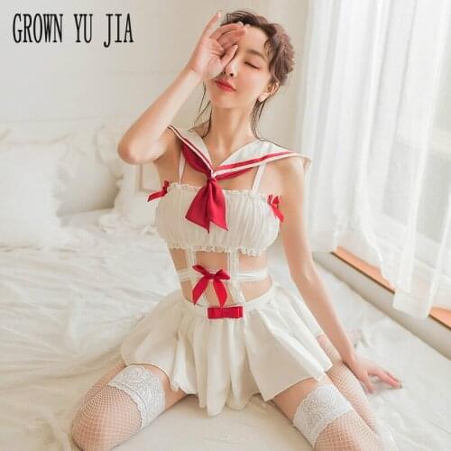 Women ecoliere cosplay Sexy student skirt porno school uniform Erotic costume hot uniform sex uniform white lingerie Role Play