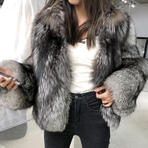 Women 2021 Winter Fashion Faux Fox Fur Coat Female Overcoat Fake Fur Jacket Outerwear Short Coats Plush Thick Warm Outwear C571