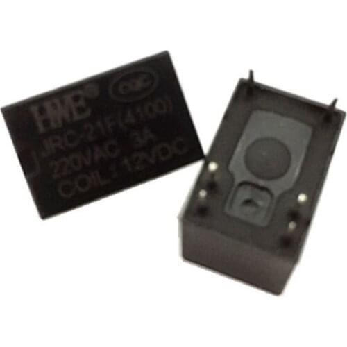 10pcs Miniature PCB relay 6 pins mini relay DC 3V 5V 9V 12V 24V JRC-21F 4100